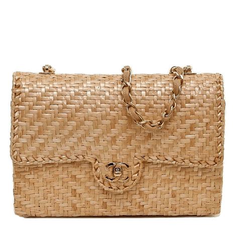 chanel wicker flap bag|25cm Chanel flap bag.